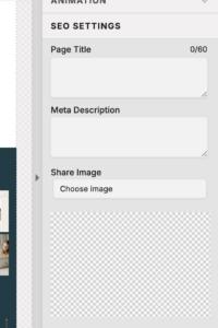 SEO instellingen per pagina in Showit